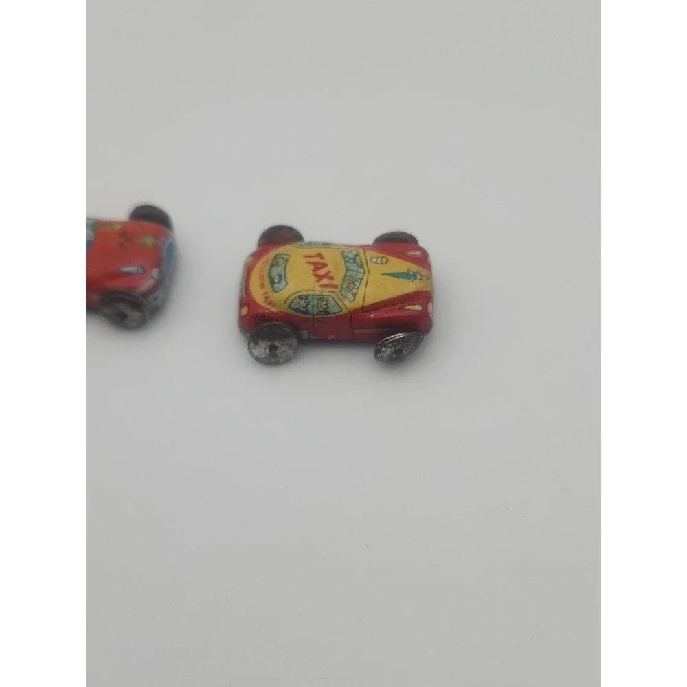 Vintage miniature doll house tin toy cars‎ - Taxi & Police Chief